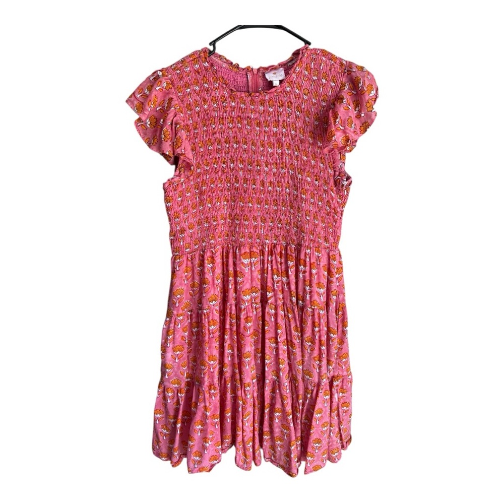 Pink Cap Sleeve Smocked Mini Sundress